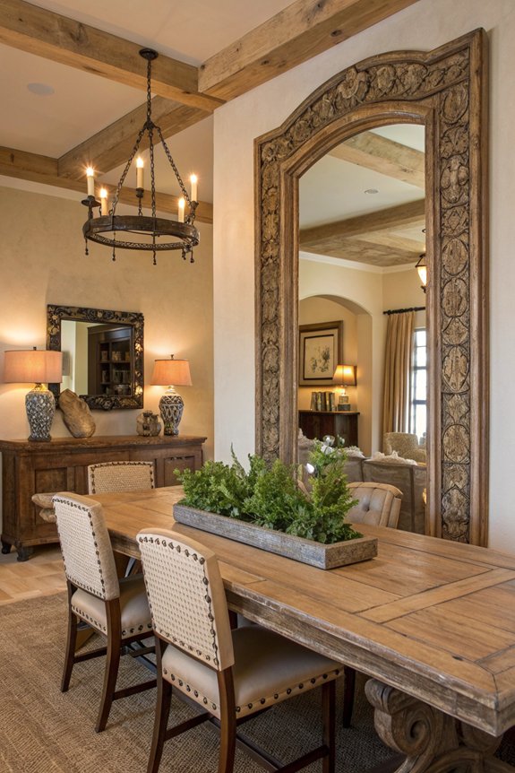 cozy rustic mirror ambiance