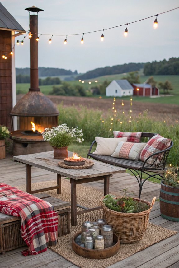 cozy vintage farmhouse patio