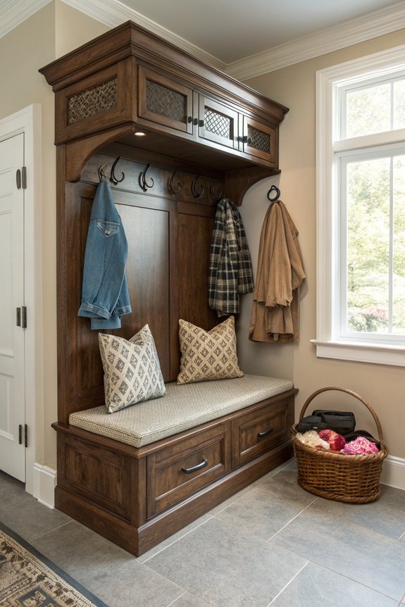 diy corner mudroom bench