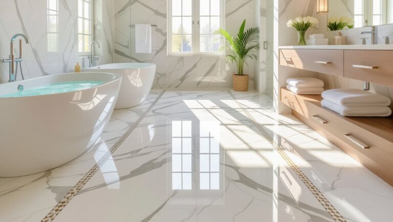 elegant marble bathroom floors