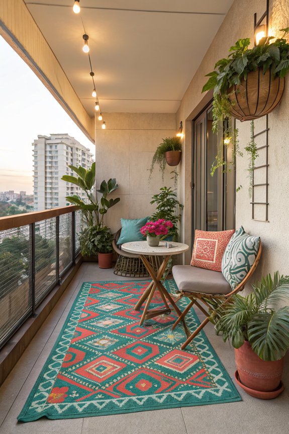 enhance balcony with rugs