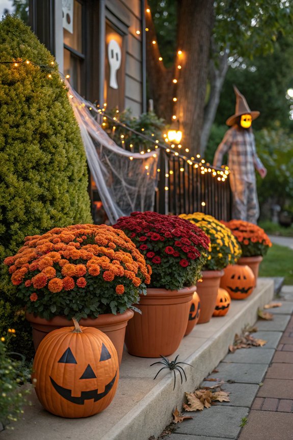 festive halloween garden planters