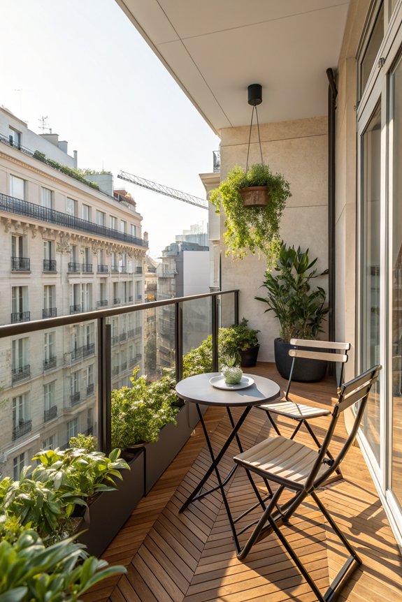 folding furniture maximizes balcony space