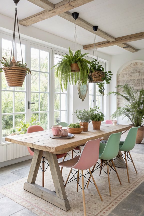fresh plants enhance dining