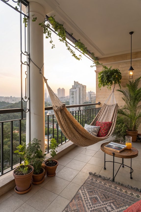 hammock relaxation on balcony