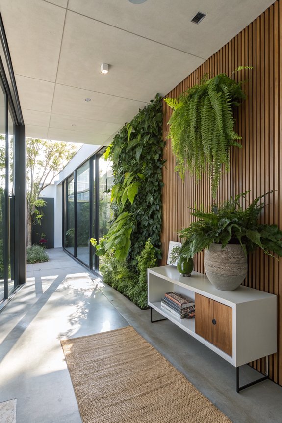 indoor plants enhance entryway