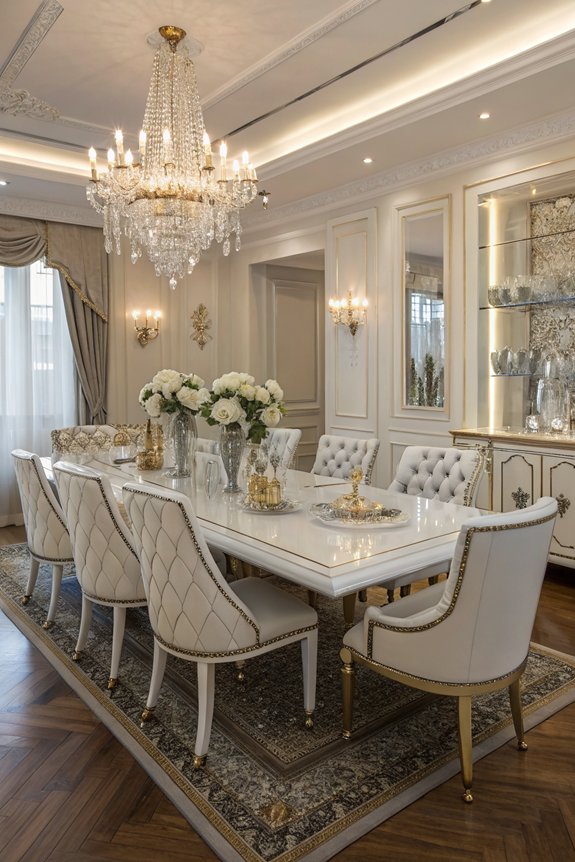 luxurious white table accents
