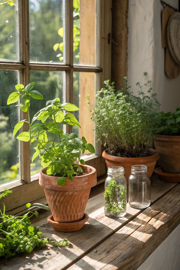 mini herb garden window