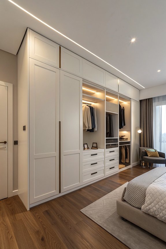 minimalist built in closet design