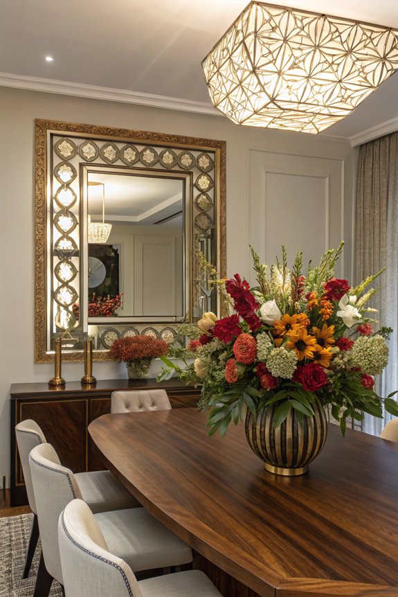 mirror centerpiece dining ideas