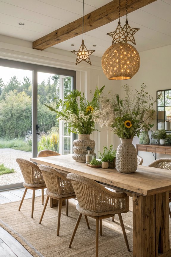 nature inspired dining room decor