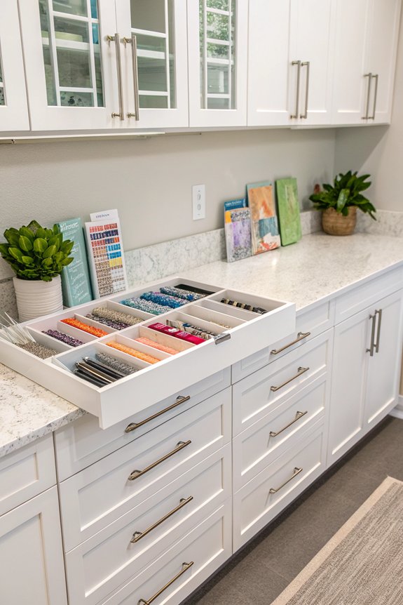 organized workspace with dividers