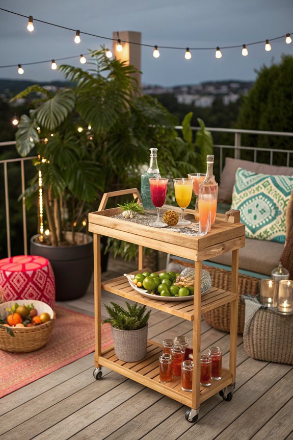 personalized outdoor bar cart