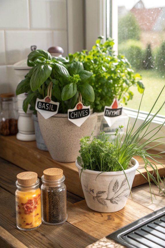 potted herbs for cooking