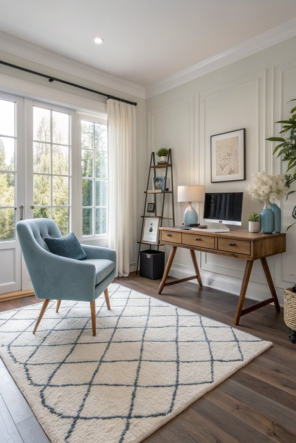 rugs define workspace aesthetics