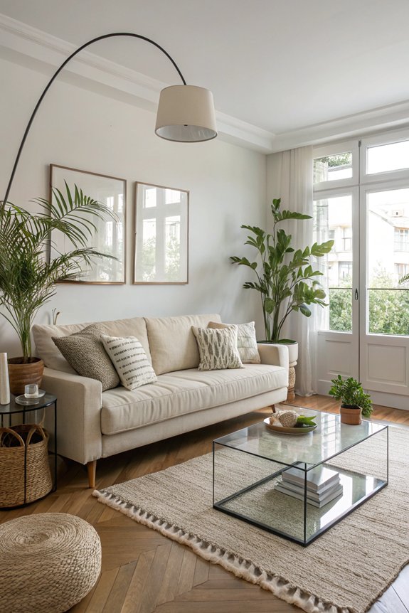 serene uncluttered living space