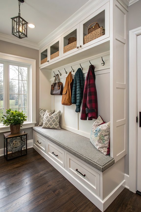 stylish corner mudroom bench