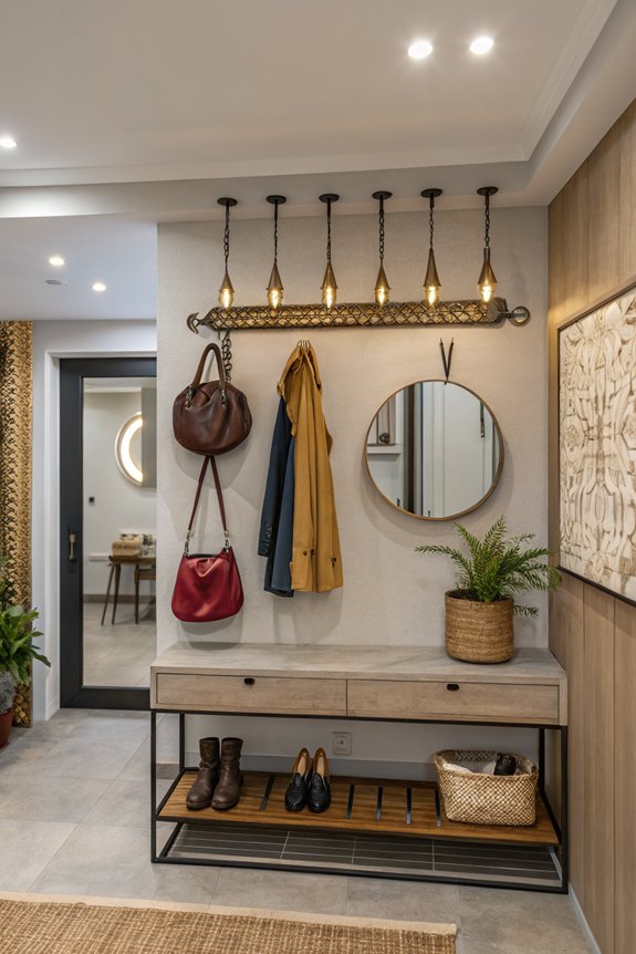 stylish hooks enhance organization