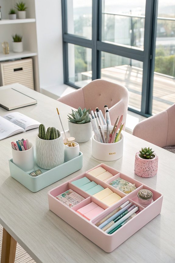 stylish organizational containers enhance functionality