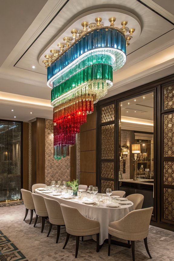 vibrant dining room chandeliers