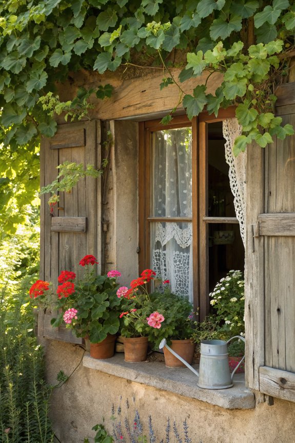 vintage garden window display
