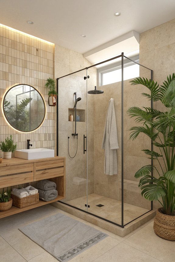 walk in shower space saver