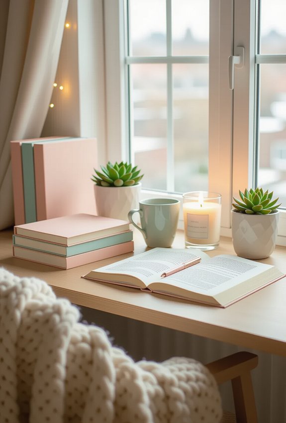 aesthetic study table decor
