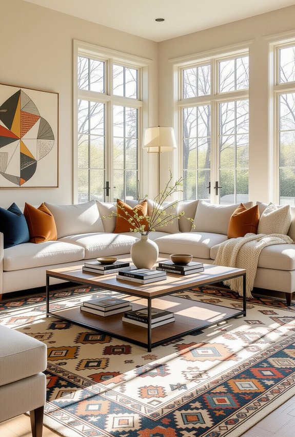 area rugs define spaces