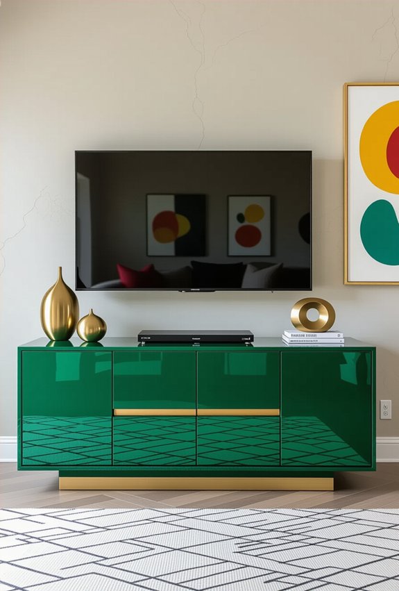 bold colorful tv consoles