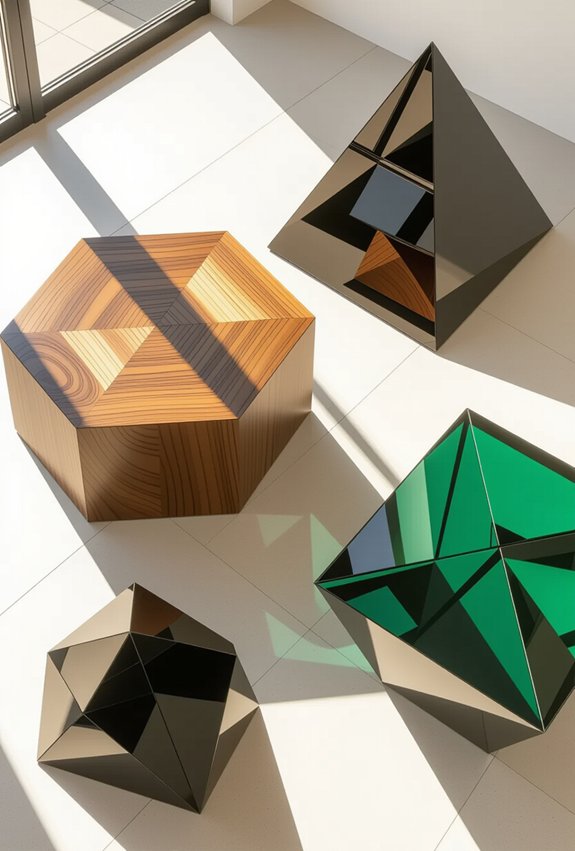 bold geometric coffee tables