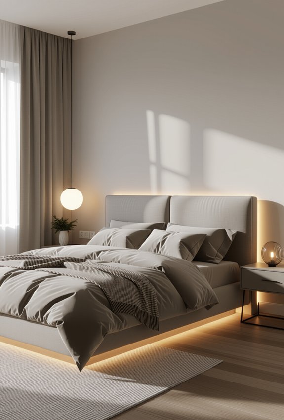 chic functional bedframe lighting