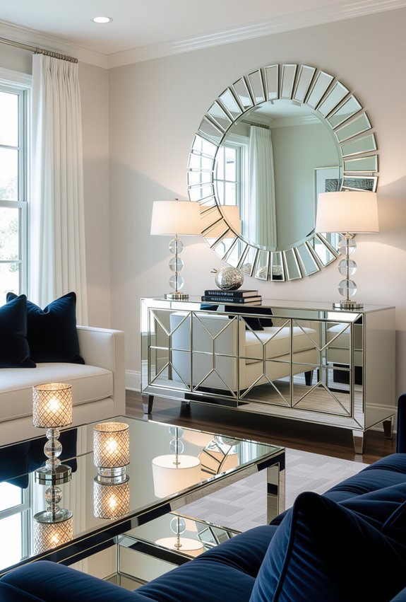 chic mirrored decor accents