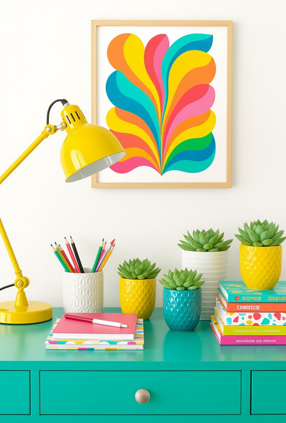 colorful accents inspire productivity