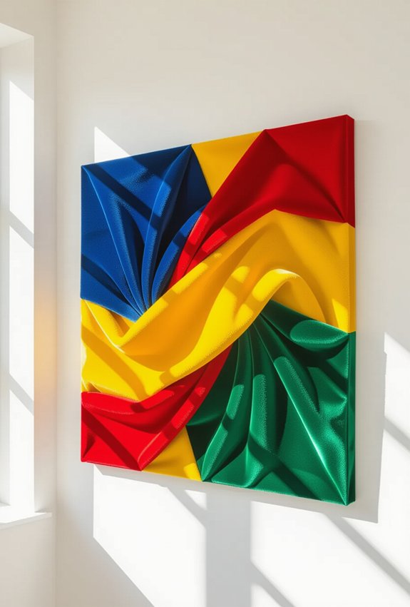 colorful fabric wall art