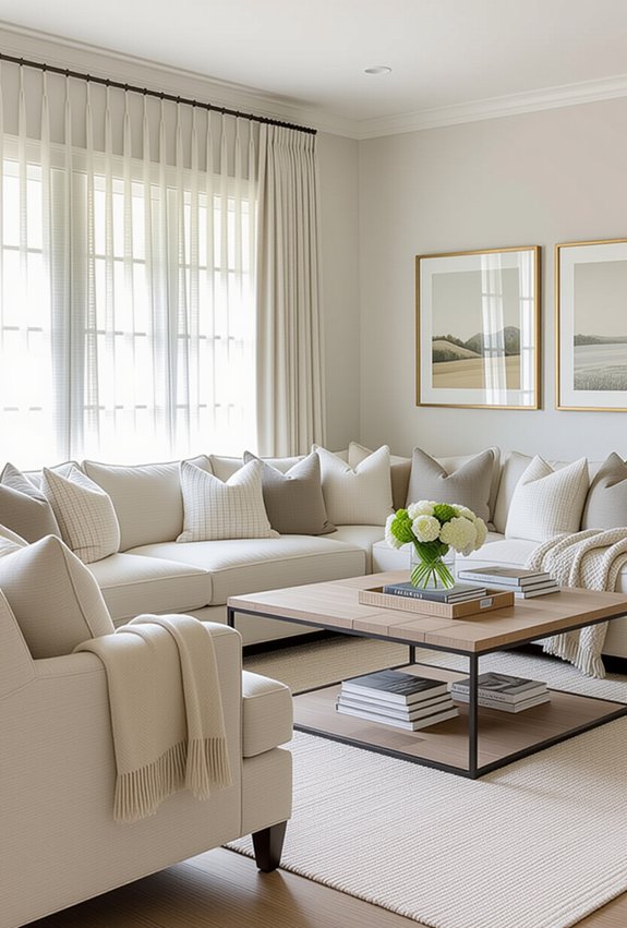 cozy atmosphere with soft fabrics