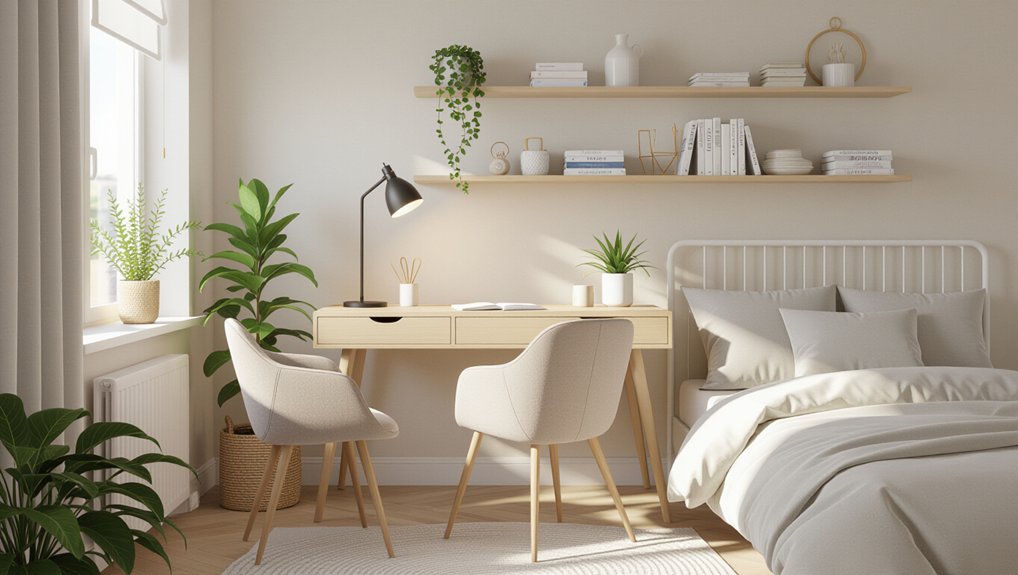 cozy bedroom workspace setup