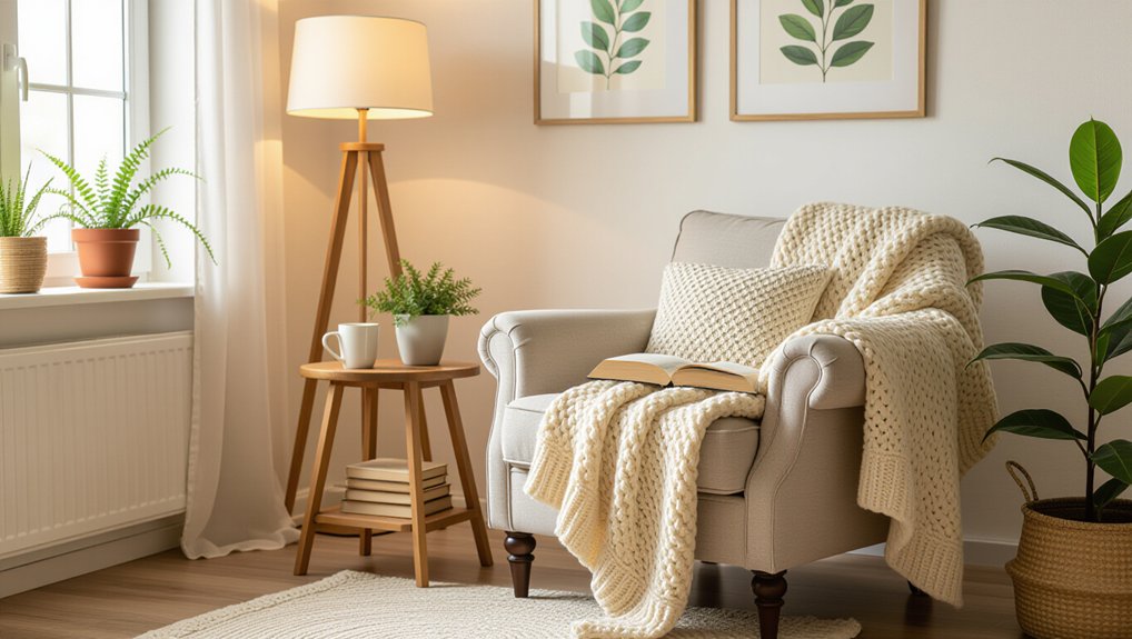 cozy chair warm lighting