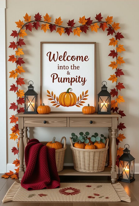 cozy fall entryway decor