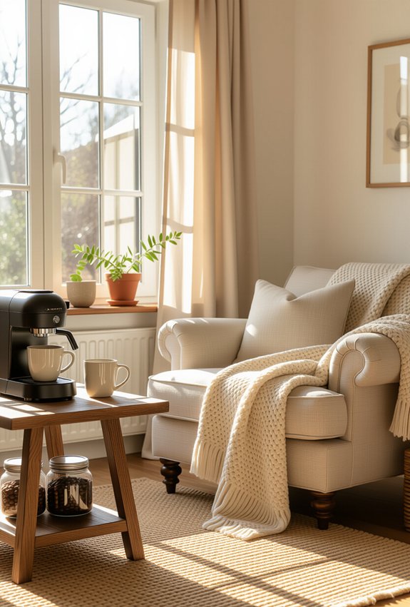 cozy mini coffee station