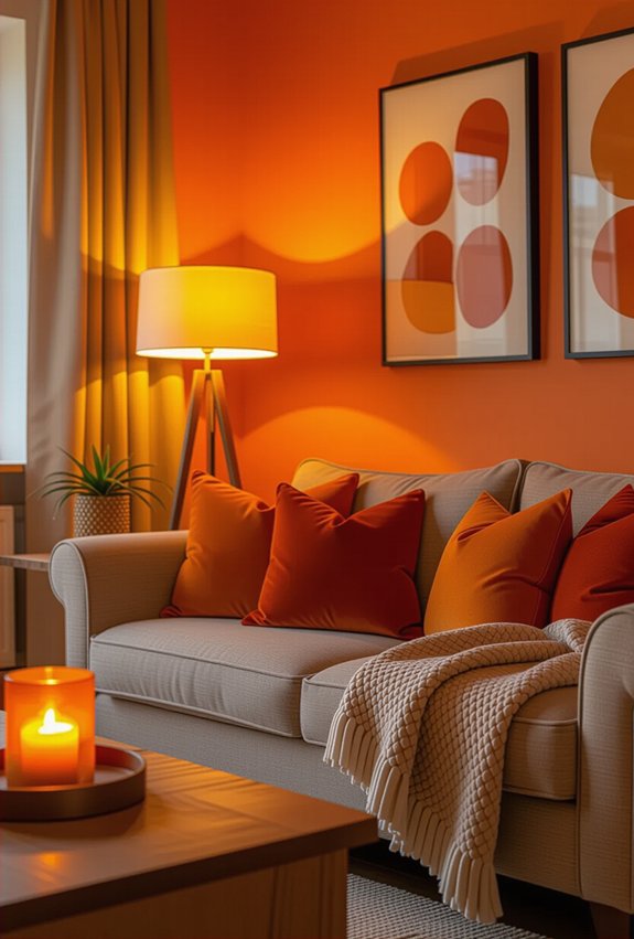 cozy orange lighting ambiance
