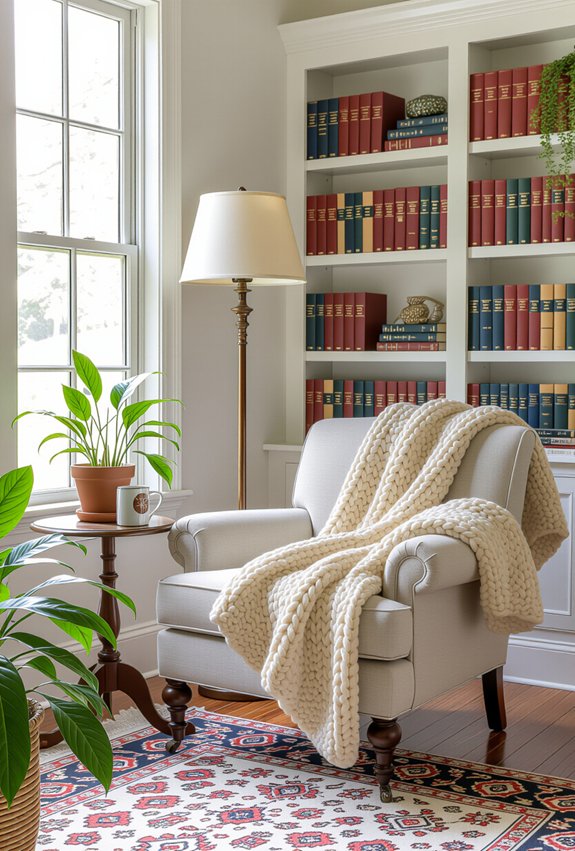 cozy reading nook setup