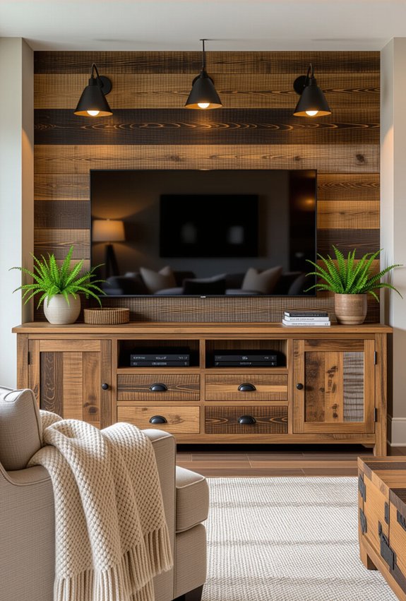cozy rustic chic tv units