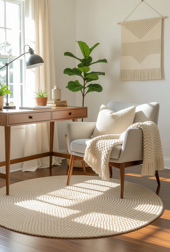 cozy textured office decor
