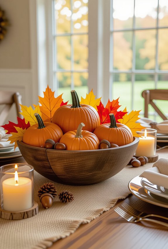 earthy autumn dining centerpieces