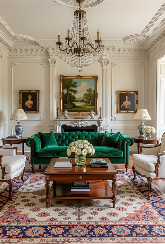 elegant symmetrical furniture arrangement