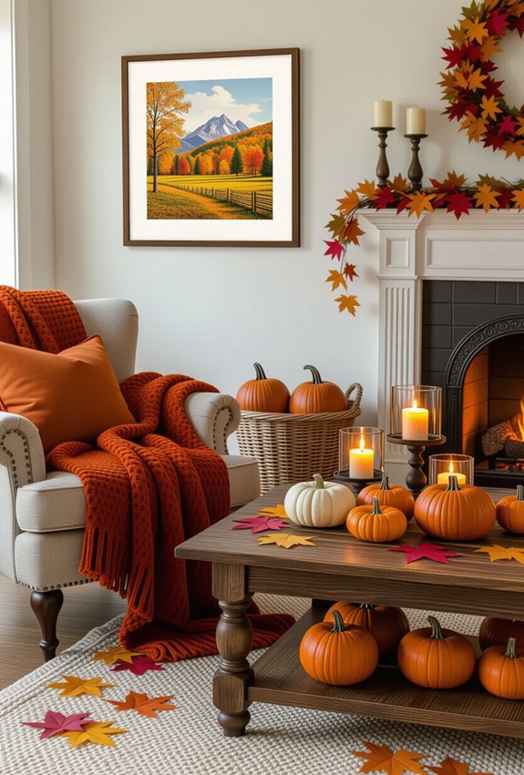 festive autumn themed artwork display