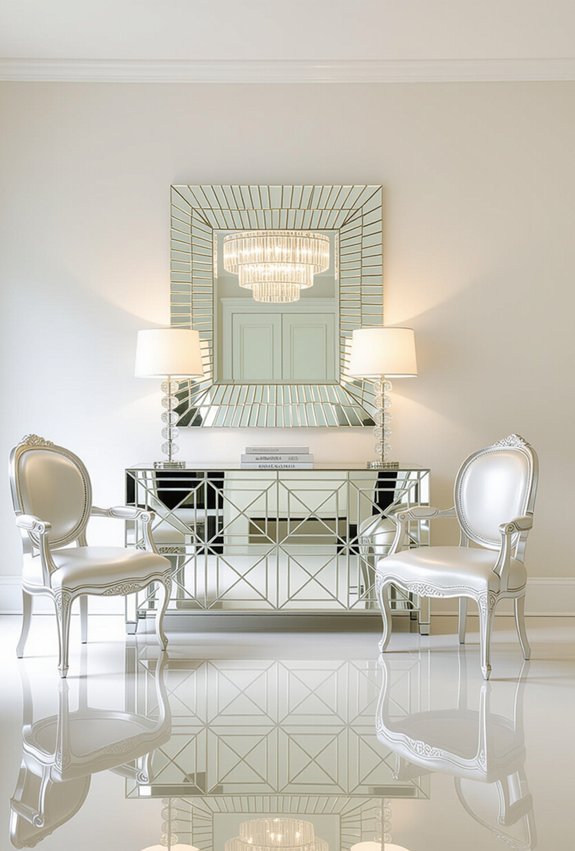 glamorous mirrored furniture accents