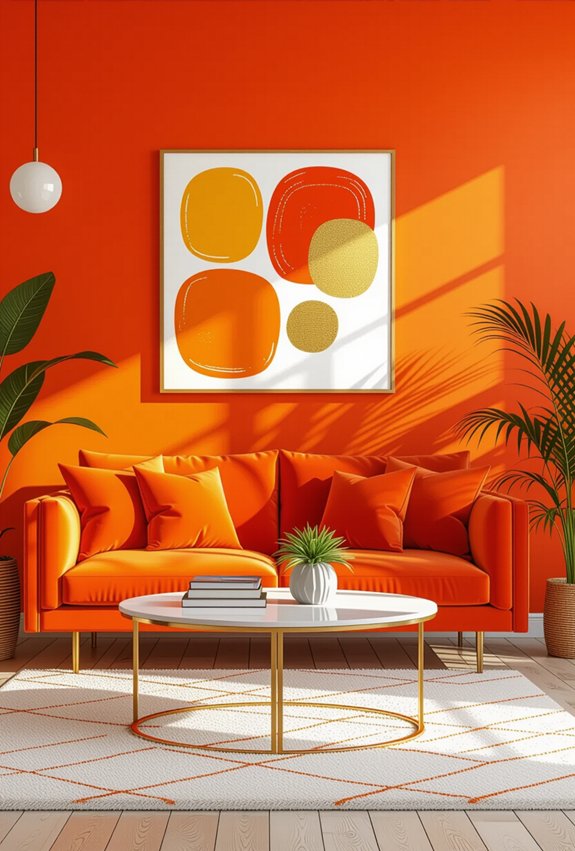 highlighting orange decor art