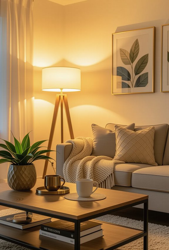 layered lighting for coziness