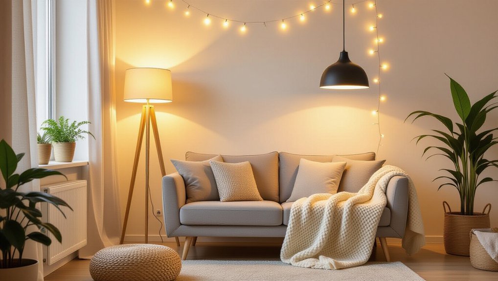 layered lighting for coziness